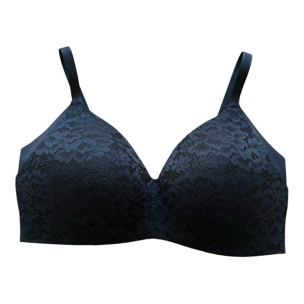 KINX Black Lace Womens 7+ (38E, 36F, or 38F) Adjustable Strap Full Coverage Bra